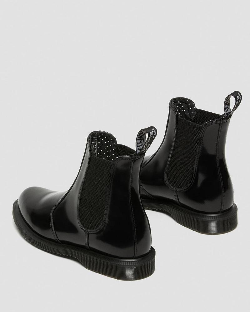 Dr Martens Flora Smooth Lær Ankelstøvletter Dame Svarte | Norge 705PJJ